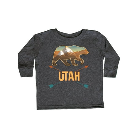 

Inktastic Utah Vacation Bear Silhouette Gift Toddler Boy or Toddler Girl Long Sleeve T-Shirt
