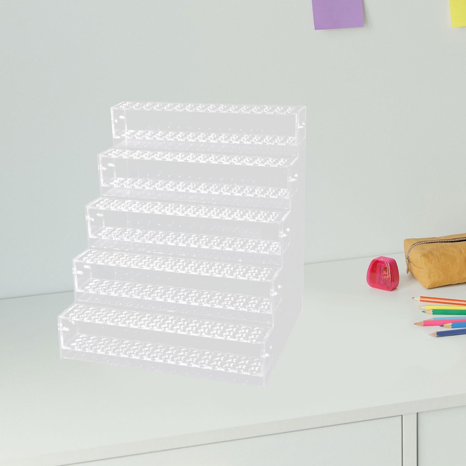Kuntesetty Acrylic Pen Holder Marker Display Stand Simple Transparent Pen Storage Rack with 5 Layer