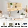 thumbnail image 3 of Txkrhwa Rattan Rack Shelf, Rattan Wall Rack, Floating Rattan Shelf with 4 Hooks, Wall Mounted Entryway Rattan Rack for Entryway Nursery Hallway Office Home, 3 of 10