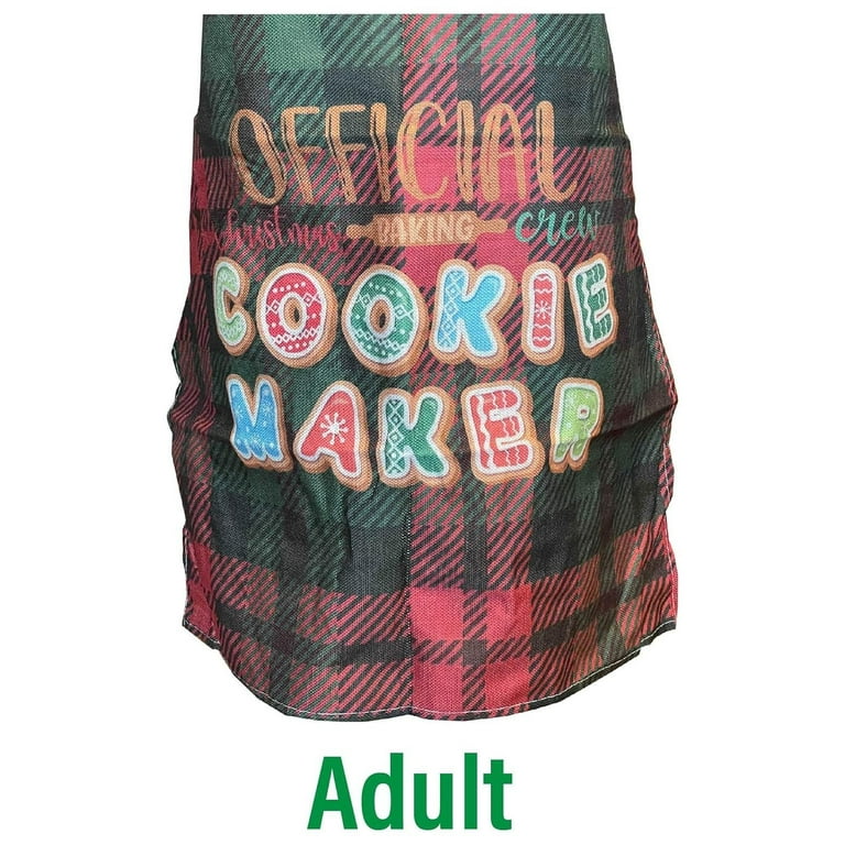 Mommy & Me Adult and Kids Christmas Aprons with Embroidery