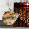 thumbnail image 4 of Juego de 4 cortinas de ducha con diseño de guepardo, leopardo y luna, 70,8 x 70,8 pulgadas, juegos de decoración de baño, cortinas de ducha africanas y accesorios para alfombras de baño con estampado, 4 of 5