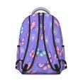 thumbnail image 3 of Butterfly and Dandelion Purple Pattern Backpack for School, Cute School Bag with Adjustable Shoulder Straps and Padded Back, 15.3"x11"x7.1", 3 of 5