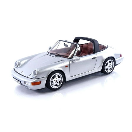 Norev Porsche 911 964 Carrera 4 Targa (w/ Removable Top) 1991 Polar Silver Metallic 1:18