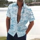 thumbnail image 2 of Men's Summer New Loose Print Short Sleeve Shirt Cardigan Beach Shirt 2XL, 2 of 5