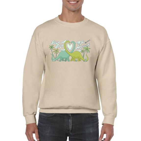 You Are My Heart, Dinosaur Sweatshirt Men -Smartprints Designs, Male Small