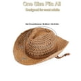 thumbnail image 3 of Deago Straw Cowboy Hat for Men Women Western Cowgirl Hat Shapeable Wide Brim Beach Sun Hat with Adjustable Chin Strap (Khaki), 3 of 8
