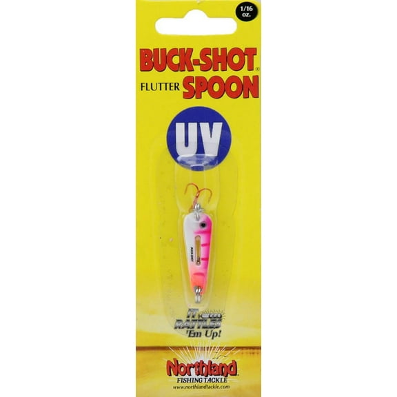 Northland Tackle Buck-Shot Flutter Spoon, Freshwater, Pink Tiger