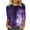 QR1-Purple, variant on VKOYWKM Women Tops Halloween 3/4 Sleeve T-Shirts Halloween Graphic Casual Crew Neck Fall Tunic Top