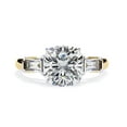 thumbnail image 2 of IGI Certified Lab Grown Diamond Engagement Ring | Center 8.5MM Cushion Cut 3 Stone Solitaire Anniversary Wedding Rings For Women In 14k Solid Yellow Gold | F-G, VS-SI Quality (3.85 Ctw) Ring Size-4.5, 2 of 7