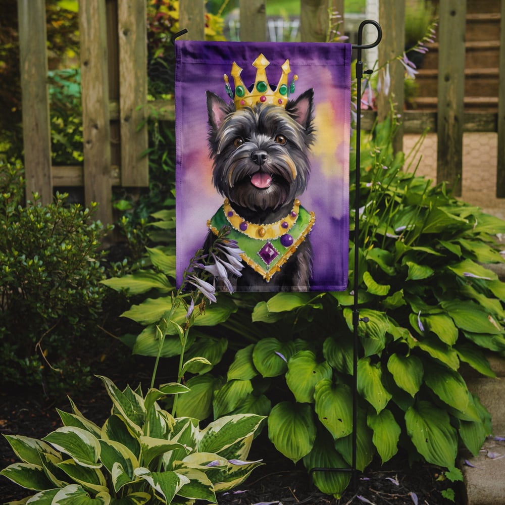 Cairn Terrier King of Mardi Gras Garden Flag 11.25 in x 15.5 in