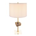 thumbnail image 2 of A&B Home Table Lamp with Agate Slice and Drum Shade - 14"Dia. x 25"H - White/Gold, 2 of 6