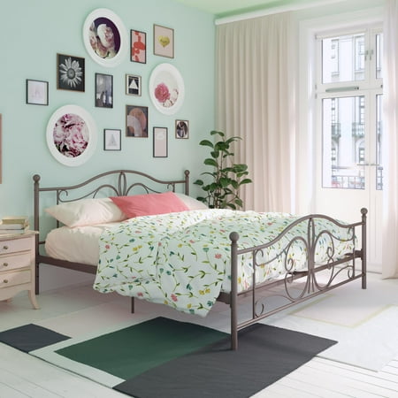 DHP Bombay Metal Bed, King Bed Frame, Bronze