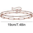 thumbnail image 2 of Pulsera de dos capas para mujer, regalo de amistad, pulsera de oro rosa, 2 of 5