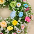 thumbnail image 7 of Easter Wreath for Front Door, Artificial Colorful Flower & Egg Garland, Spring Welcome Sign for Wall, Window, Party and Home Decor, 7 of 7