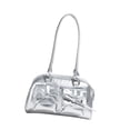 thumbnail image 4 of Bolso de hombro de piel sintética perfecl para mujer elegante tipo hobo plata, 4 of 8