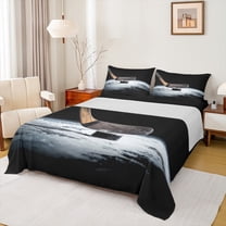 Castle Fairy Boys Ice Hockey Print Queen Sheet Sets,Sport Gamer Bed Set