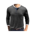 thumbnail image 1 of Sunloudy - Camisetas informales para hombre, cuello redondo, manga larga, cuello redondo, cierre de botones, escote Sunloudy S M L XL XXL, 1 of 5