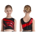 thumbnail image 3 of Yeahdor Girls Jazz Performance Dance Crop Top Juniors Youth Bronzing Cloth Gymnastics Sports T-Shirt Red 12, 3 of 7