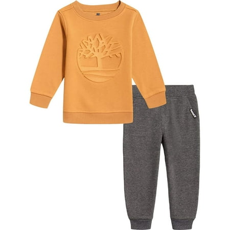 Timberland Boys 0-9 Months 2-Piece Jogger Set (Brown 6-9 Months)