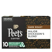 Premium Peet's Coffee Major Dickason's Blend - Dark Roast K-Cups: Indulge in Richness with 10 Count Pack.