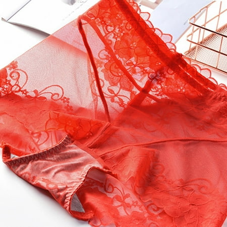 

Aayomet Panties For Women High Briefs Ladies Cutout Sexy Panties Panties Waist Lace Ladies Women s Panties Red L