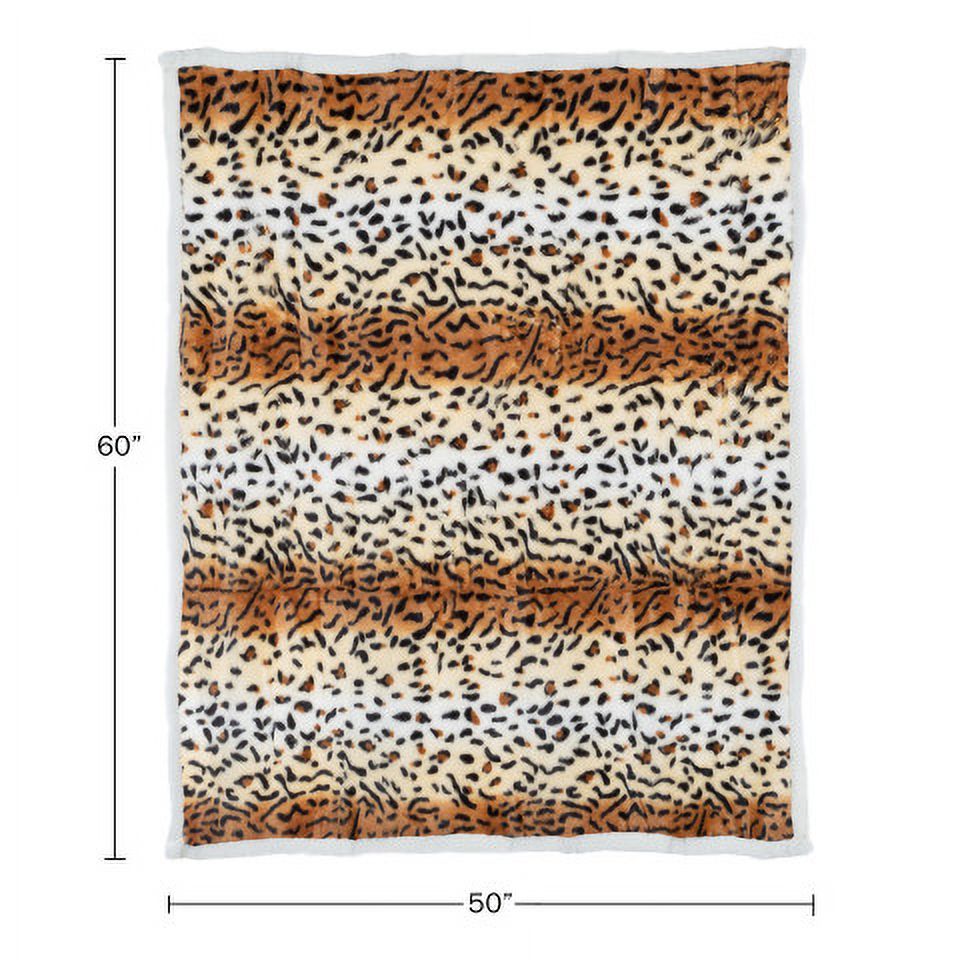 Lavish Home 50x60-Inch Machine-Washable Fleece Blanket (Tiger) - image 3 of 6