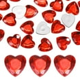 thumbnail image 1 of Paquete de 25 Strass en Forma de Corazón, Pegatinas de Strass de Acrílico de 20mm para Manualidades/Pintura/Joyería, Gemas Plásticas de Respaldo Plano [Rojo], 1 of 6