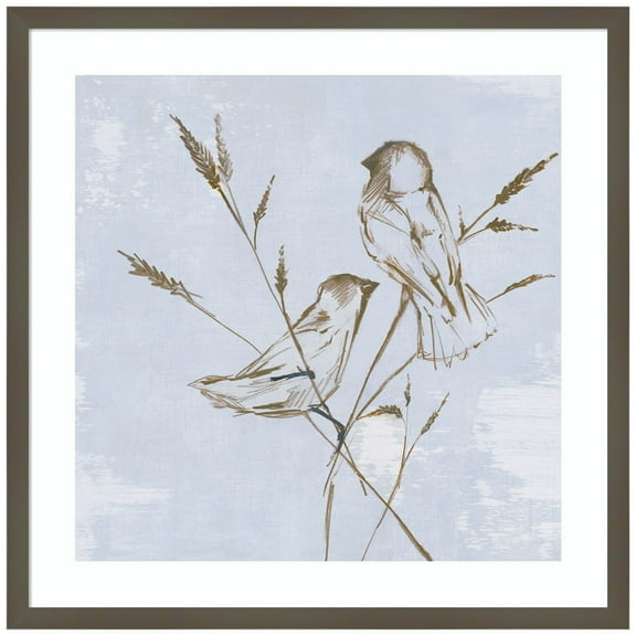 Amanti Art Pastel Birds I Wood Framed Wall Art Print