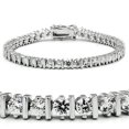 thumbnail image 1 of Alamode 47206-7 Femmes Bracelet en Laiton Rhodié avec AAA Grade CZ en Clair - 7 Po., 1 of 1