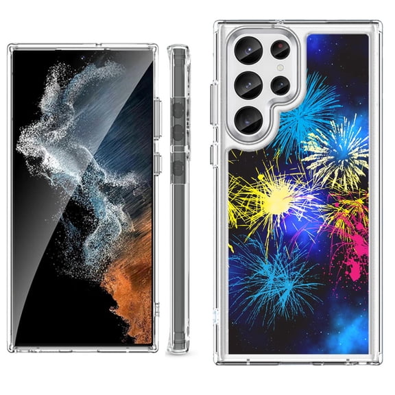 Shockproof Bumper Phone Case for Samsung Galaxy S23 Ultra 5G, by OneToughShield ® - Fireworks