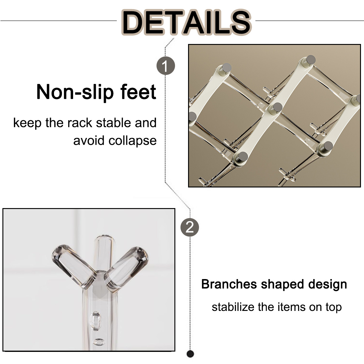 Retractable Bottle Drying Rack, Space Saving Water Bottle Dryer Rack for Kitchen Countertop, Plastic Bags Drying Rack for Cups, Glasses-white