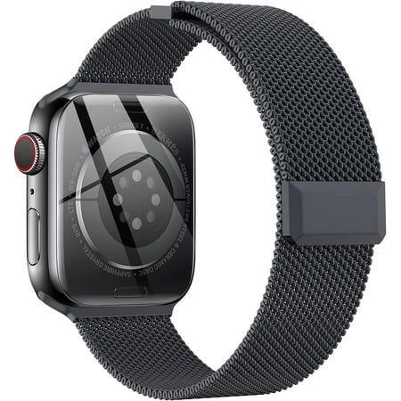 CIRUTVAL Compatible with Apple Watch Band 42mm 44mm 45mm 49mm 38mm 40mm 41mm,Stainless Steel Mesh Loop Magnetic Clasp for iWatch Ultra Series 9 8 SE 7 6 5 4 3 2 Women Men