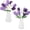 10PCS Purple White, variant on 10 Pcs Tulip Crochet Flowers Bouquet Handmade Knitted Flower Decor Birthday Gifts for Mom Mother's Day Women Grandma Spring Home Vase Centerpiece