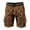 Khaki-1, variant on Cargo Shorts for Men 2026 Summer Casual Vintage Western Cowboy Style Printed Straight Leg Shorts with Pockets Workwear