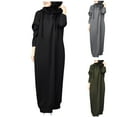 thumbnail image 5 of Women's Fashion Long Dress Hooded Splicing Sweatshirt Dress Solid Color Long Sleeve Casual O Neck Sweatshirt Dress Elegant Dress for Women Solid Midi Dress Dress for Women Casual Midi Petite Dress, 5 of 6