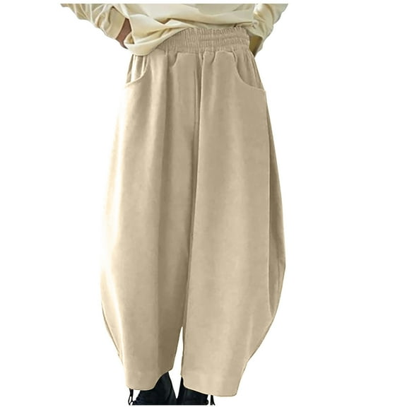 TUWABEII Wide Leg Pants for Women,Fashion Versatile Women's Solid Color Radish Pant Harlan Pant Long Pant