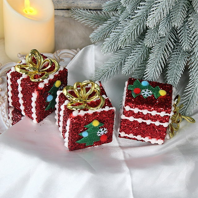 Adornos navideños, regalos navideños, paquete de tres bolas navideñas de espuma, juego de bolas navideñas de espuma, adornos para árbol de Navidad con cordón, bola colgante de espuma