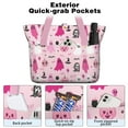 thumbnail image 2 of Tote Bag for Women - Halloween Pink Ghosts and Witchy Elements Shoulder Bag - Large Utility Work Duffle Bag with Zipper Handbag for Travel, Work, Sprots, 2 of 5