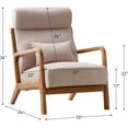 thumbnail image 2 of Mid Century Modern Accent Chair with High Back, Single Lounge Armchair with Solid Wood Frame, Comfy Reading Chair for Living Room, Easy Assembly
Visit the Store,High Back-beige, 2 of 16
