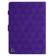thumbnail image 3 of Allytech Case for Amazon Fire HD 10/HD 10 Plus (11th Gen, 2021), Embossed Pattern PU Leather Case with Card Slots & Pen Holder, Multi-Angle Viewing Stand Auto Sleep Wake Shockproof Flip Case, Purple, 3 of 10