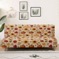 thumbnail image 3 of Jiueut Sunflower Maple Leaf Pumpkin Print Armless Futon Sofa Covers, Folding Soft Sofa Slipcover Breathable Couch Sofa Bed Protector Stretch Chair Cover for Autumn Fall Thanksgiving Decor, 3 of 7