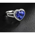 thumbnail image 4 of 1.50 Carat Heart Cut Blue Sapphire And Diamond Moissanite Halo Engagement Ring In 10K White Gold, Promise Ring, Anniversary Gift, 4 of 4