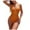 A148-Orange, variant on Women's One Piece Swimsuit Wide Straps V Neck Ruched Textured Ribbed Twist Back(Orange,M)