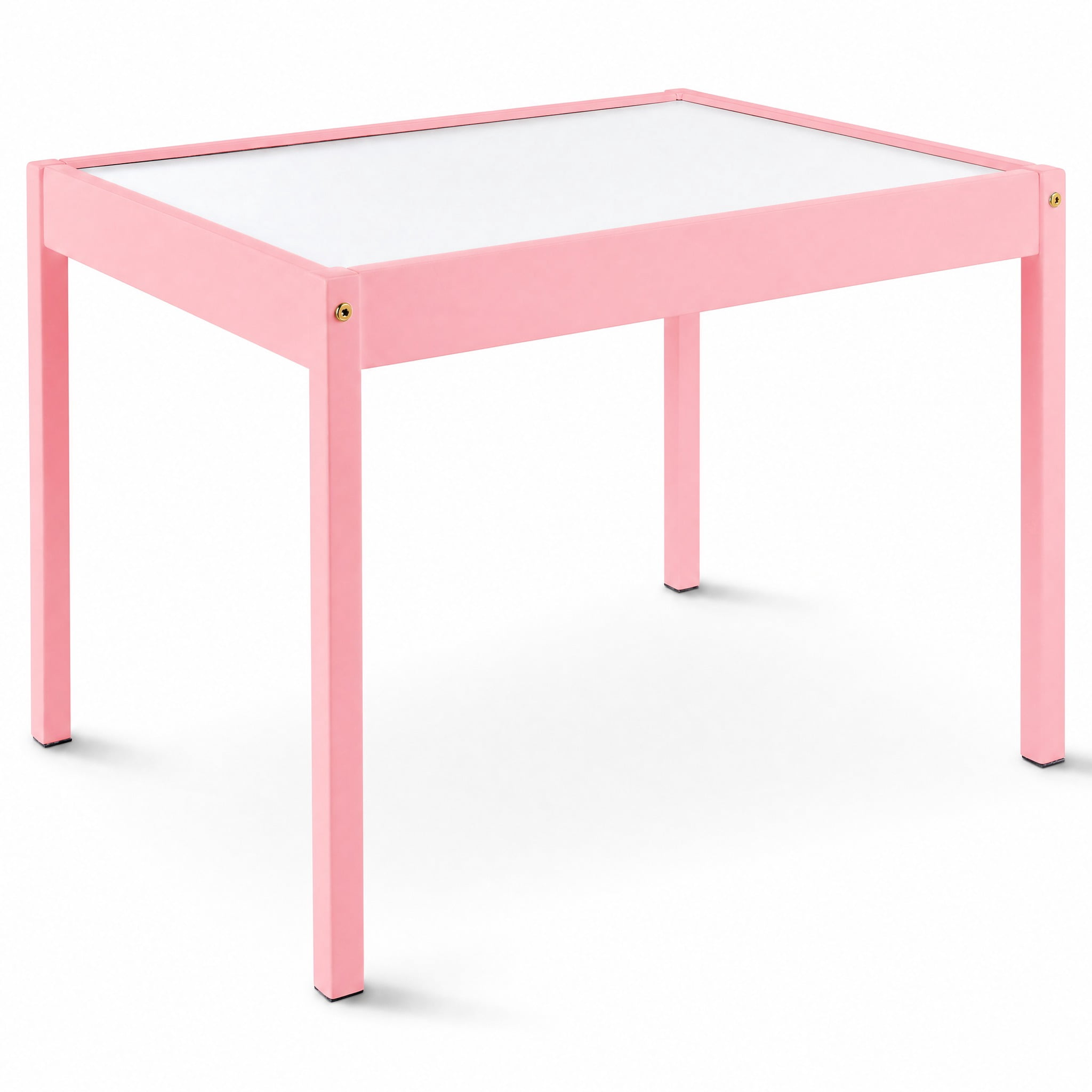 Mainstays Kids 3-Piece Dry Erase Activity Table and Chair Set for Learning, Drawing & Creative Play, Pink