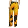 thumbnail image 3 of Bingfone Pajamas For Women,Flower Bush Sunflower Pajama Pants With Pockets-Small, 3 of 9
