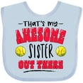 thumbnail image 3 of Inktastic That's My Awesome Sister out There with Softballs Boys or Girls Baby Bib, 3 of 4