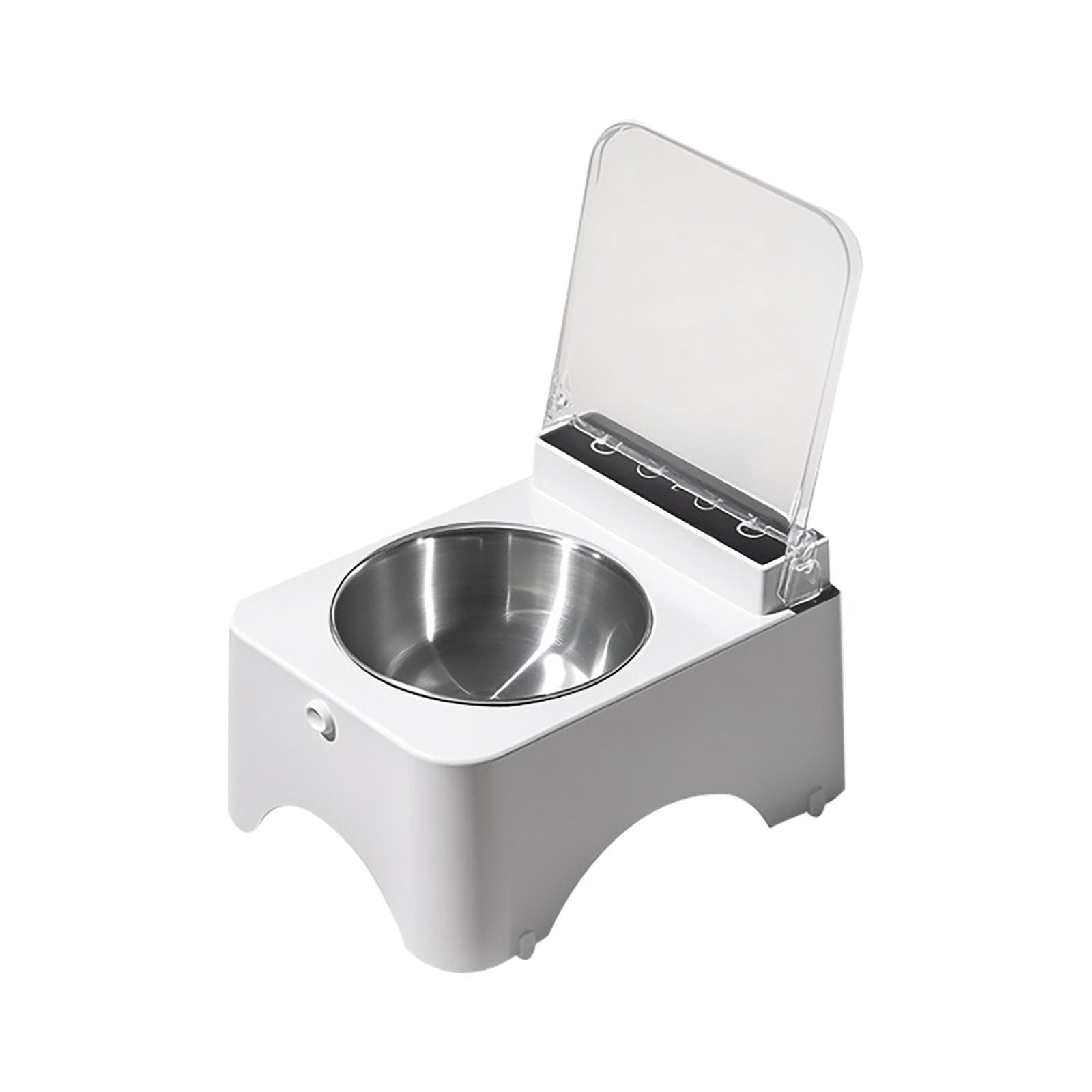 Cat Feeder Automatic, Flip Top Cat Bowl with Infrared Sensor & Automatic Lid, for Indoor & Camping, Elevated, No Spill, Non-Slip, Raised Stainless Steel Food & Water Dog Bowl