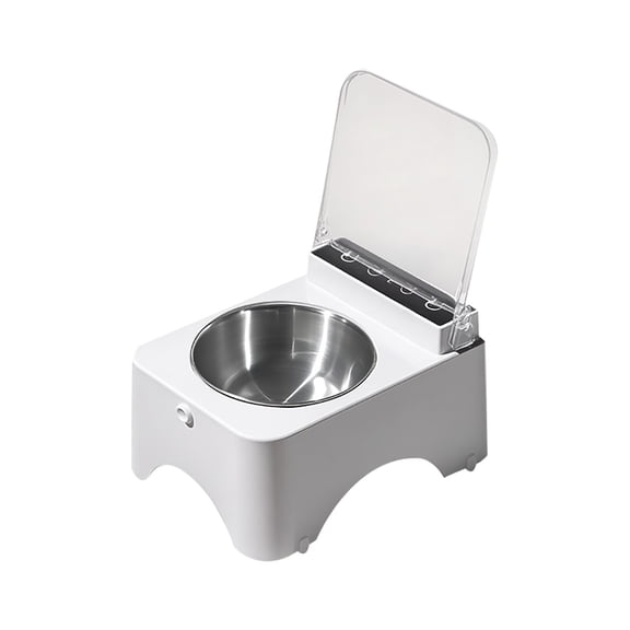 Qyaukm Automatic Pet Food Dispenser with Infrared Sensor, Anti-Gnaw Smart Bowl with Lid for Cats & Dogs (Plug-In)