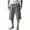 Gray, variant on Men's Below Knee Shorts Cotton 3/4 Capri Pants Loose Drawstring Elastic Waist Summer Beach Vacation Short Pants, Lightweight Breathable Long Bermuda Bottoms with Pockets