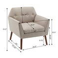 thumbnail image 4 of Convenience Concepts Take a Seat Andy Accent Chair, Sandy Beige Fabric/Espresso Legs, 4 of 11